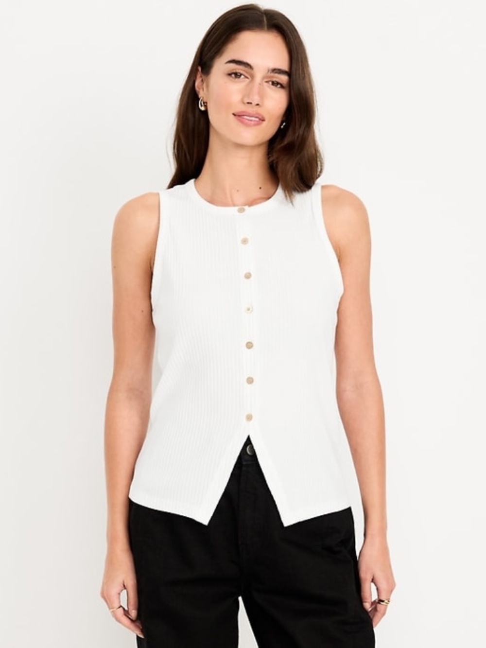 NWT Old Navy Button-Down Ribbed Top - Picture 4 of 4